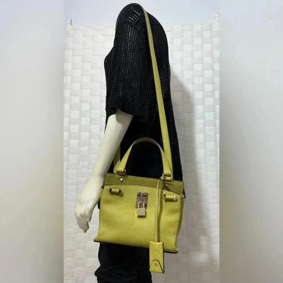 Valentino Garavani Leather Satchel Crossbody - Rare, Chartreuse Green, NWOT - Picture 2 of 15